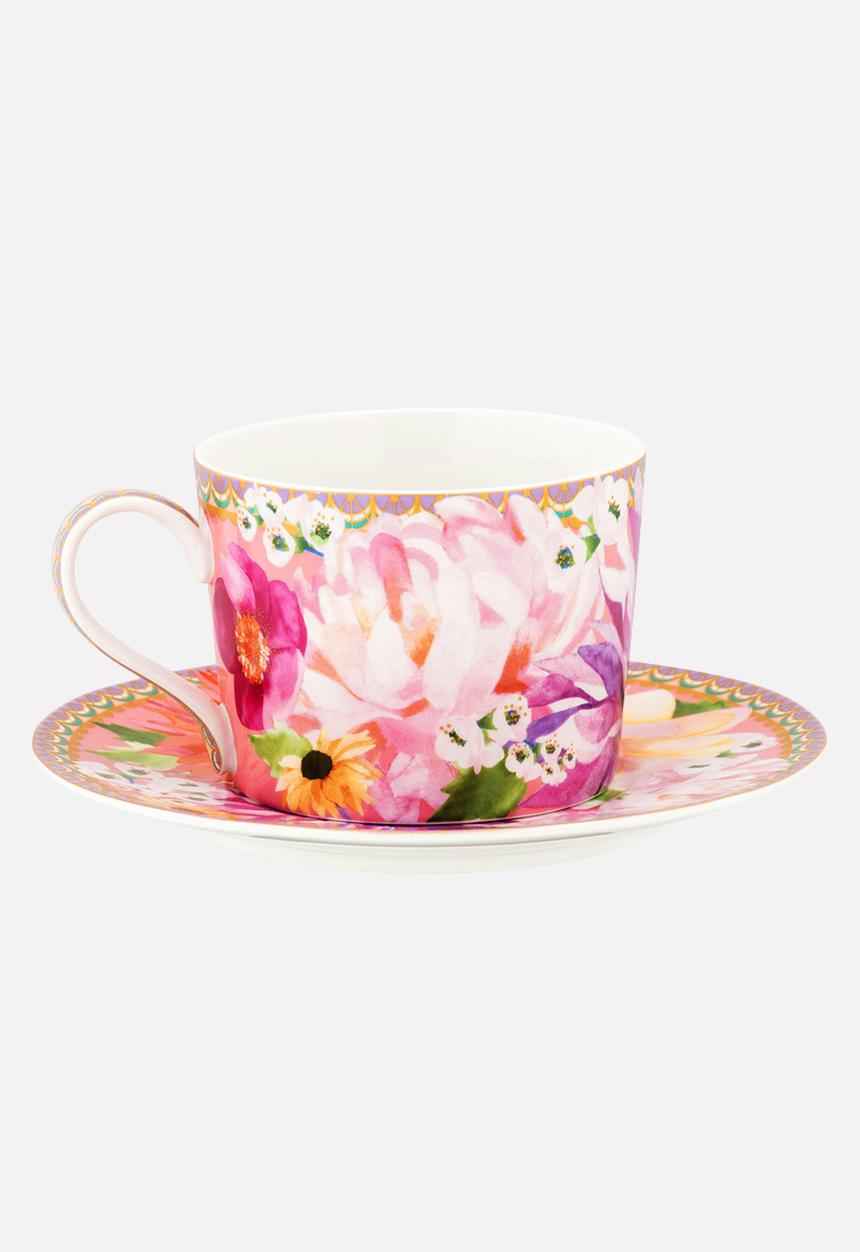 Maxwell & Williams - Dahlia daze - cup and saucer 240ml - pink