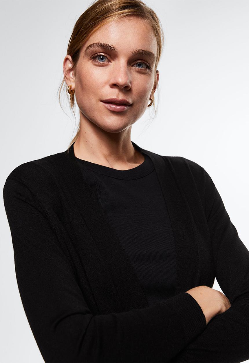 MANGO - Cardigan vieira - black