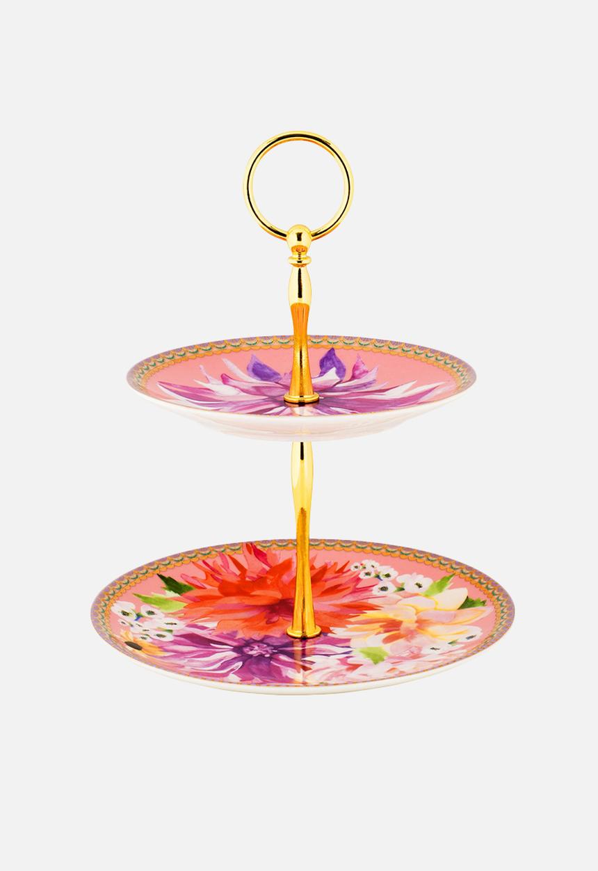 Maxwell & Williams - Dahlia daze - 2 tier candy/cupcake stand - pink