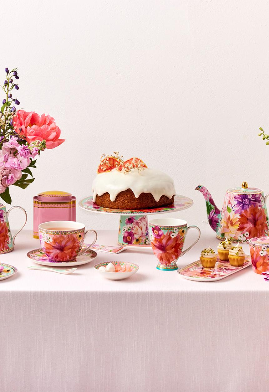 Maxwell & Williams - Dahlia daze footed cake stand 28cm - pink