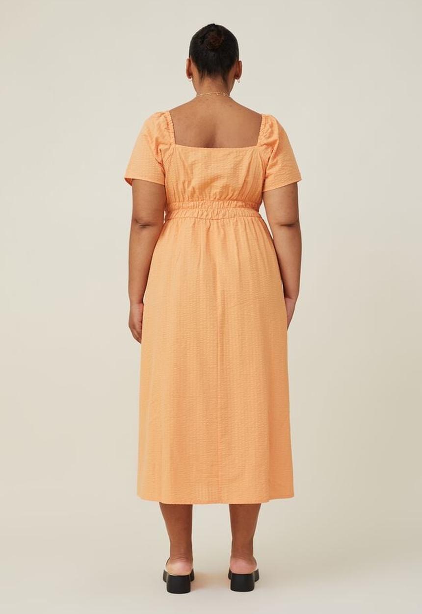 Cotton On - Curve harley full sleeve midi dress - soft orange 