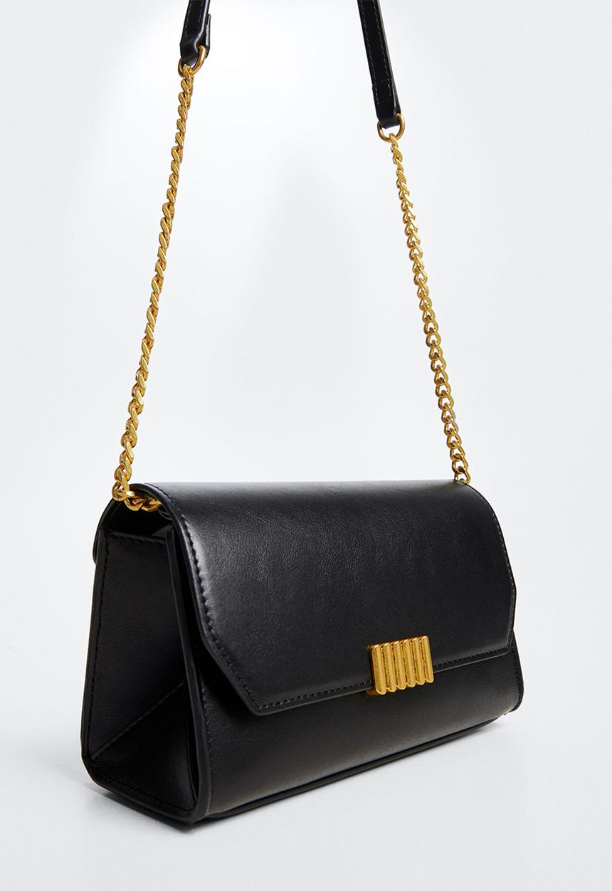 MANGO - Long chain handle bag - black