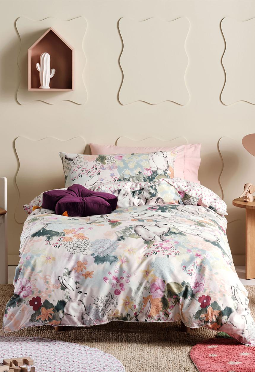 Linen House - Bunny tales duvet cover set - pink posy