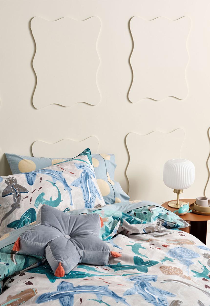 Linen House - Shark school duvet cover set - aqua
