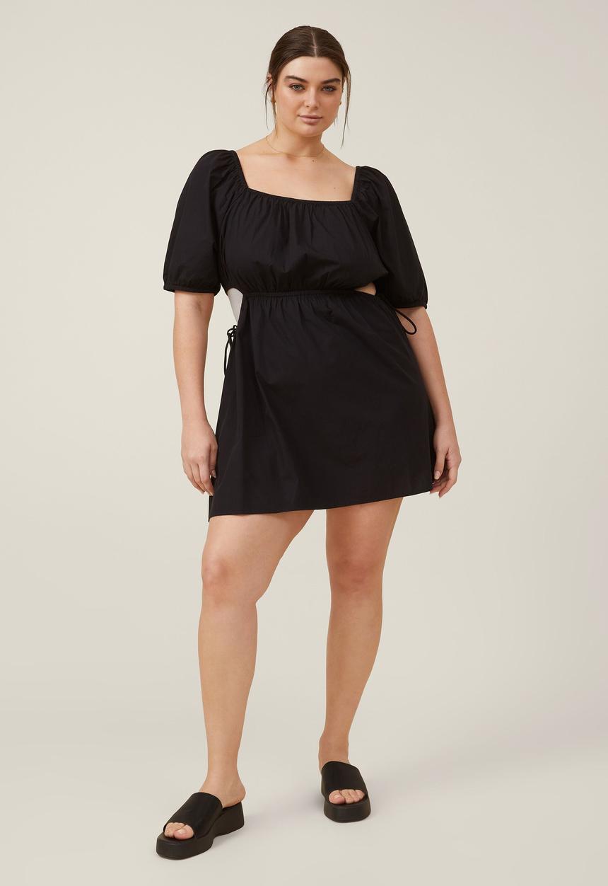 Cotton On - Curve side cut out mini dress - black