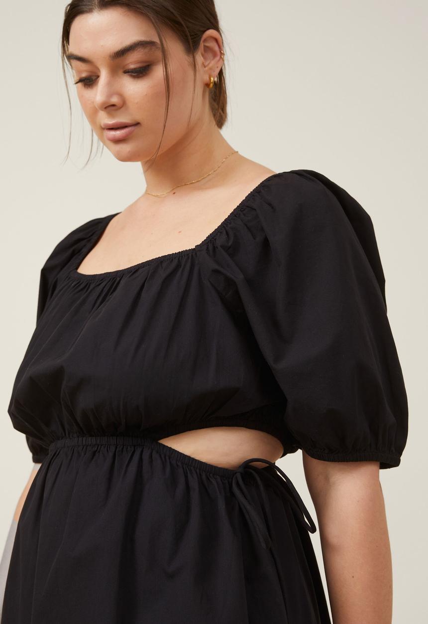 Cotton On - Curve side cut out mini dress - black
