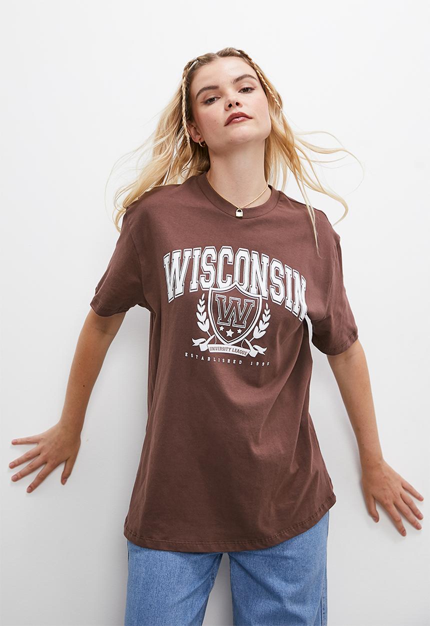 Blake - Oversized city graphic tee -  choc