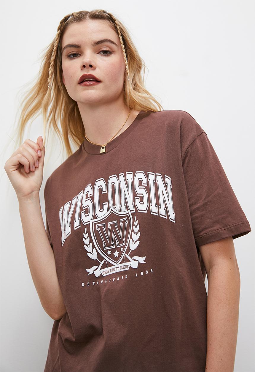 Blake - Oversized city graphic tee -  choc