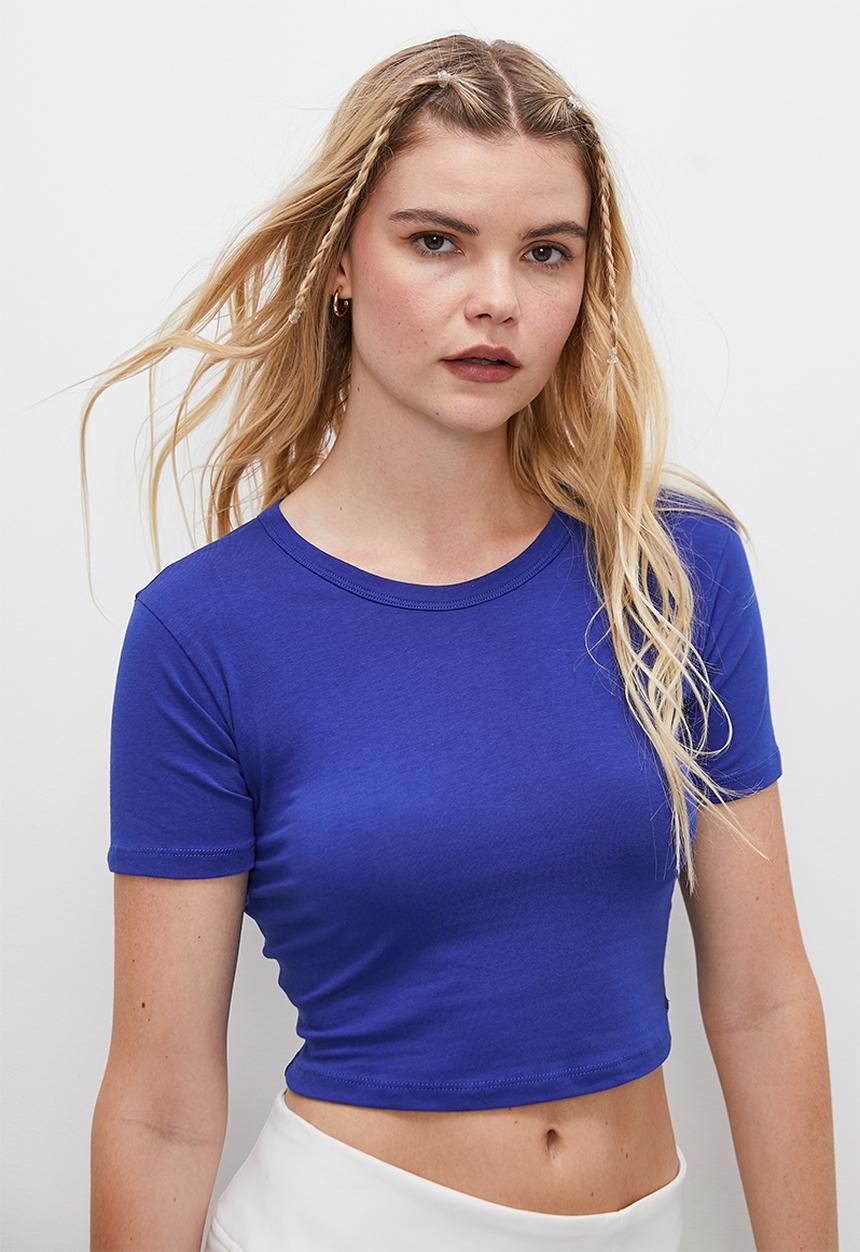 Blake - Crew plain baby tee - blue