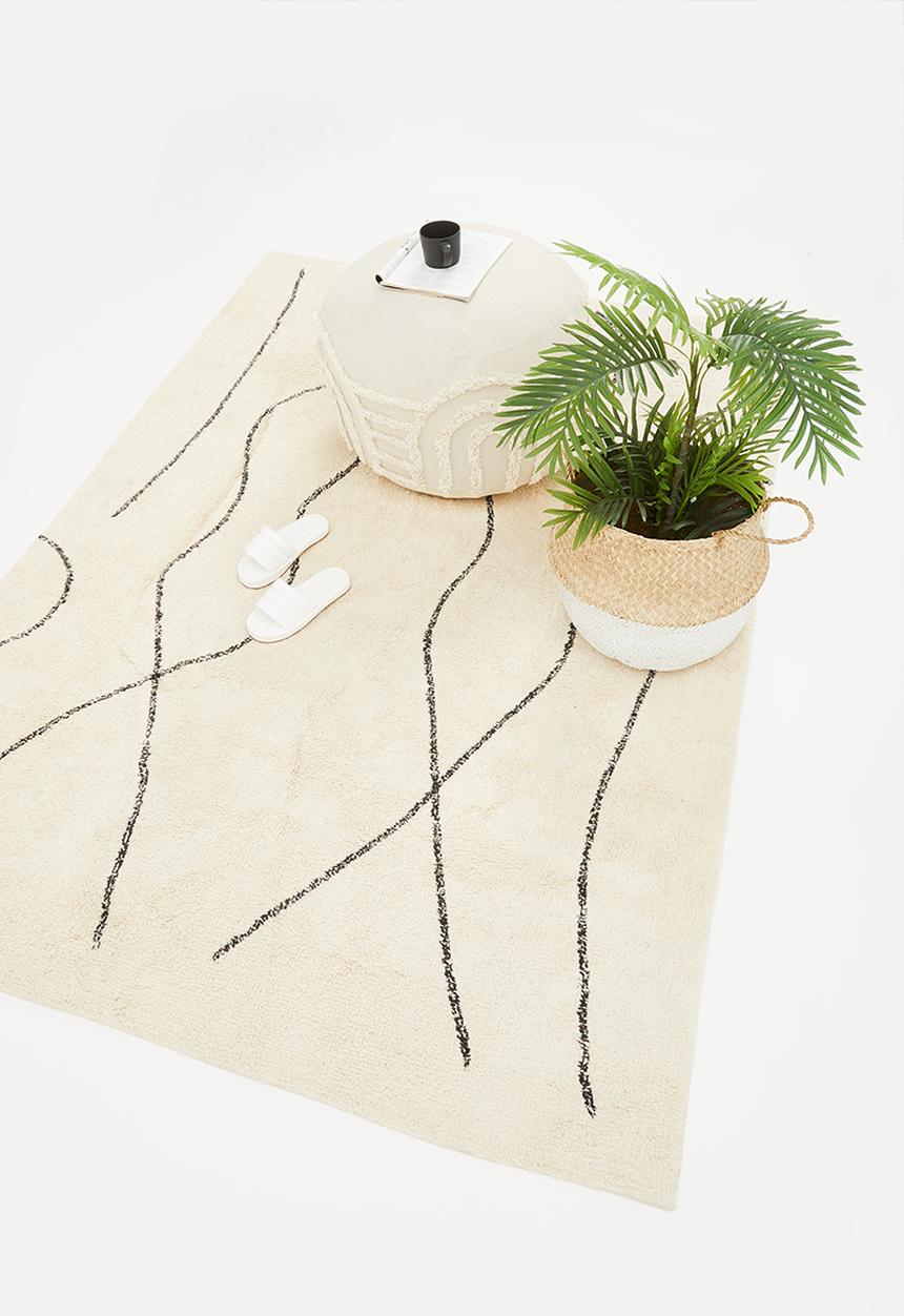Sixth Floor - Figure tufted rug - black/cream