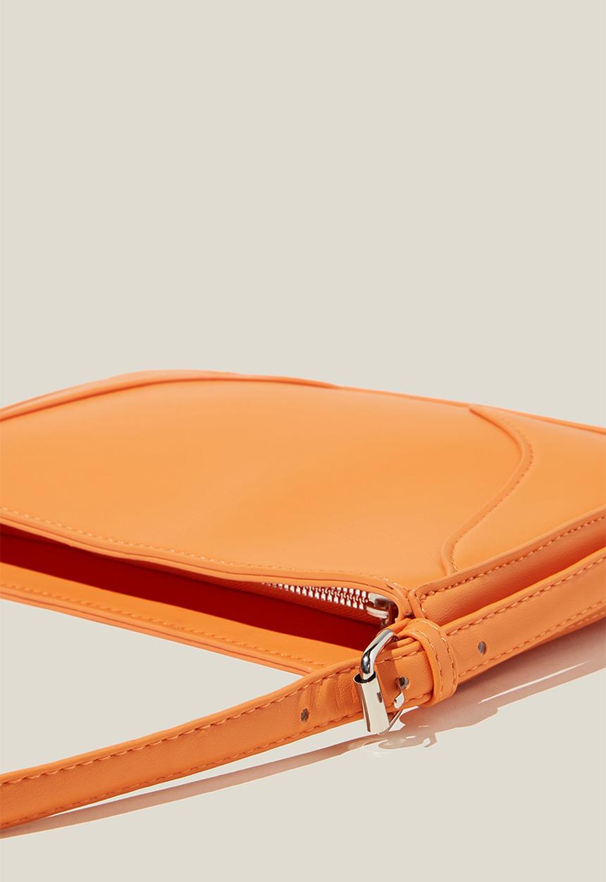 Rubi - Lexi underarm bag - vibrant orange panel 