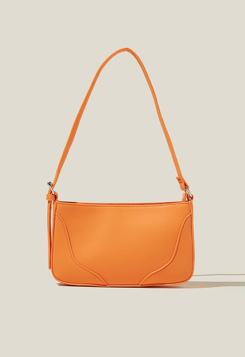 Rubi - Lexi underarm bag - vibrant orange panel 