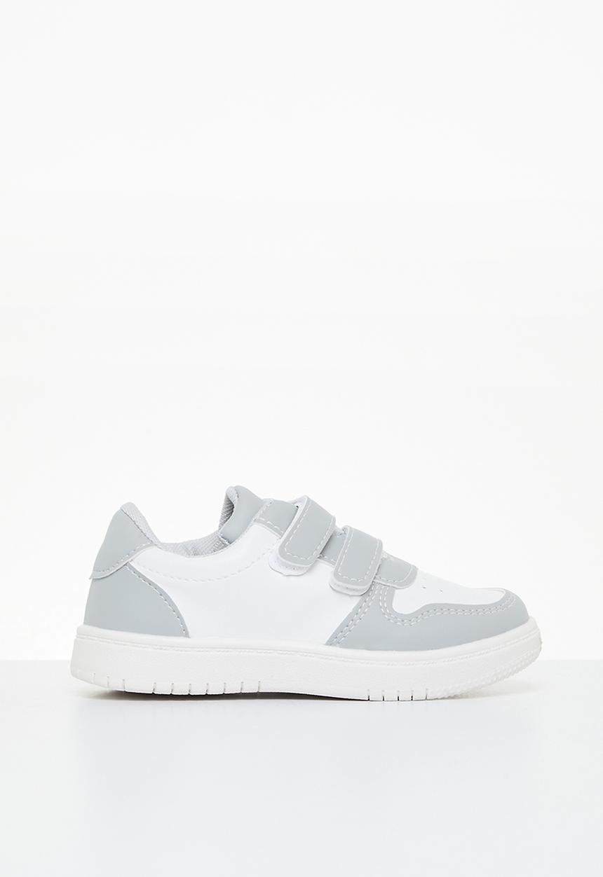 Pop Candy - Boys velcro strap sneaker - white/grey