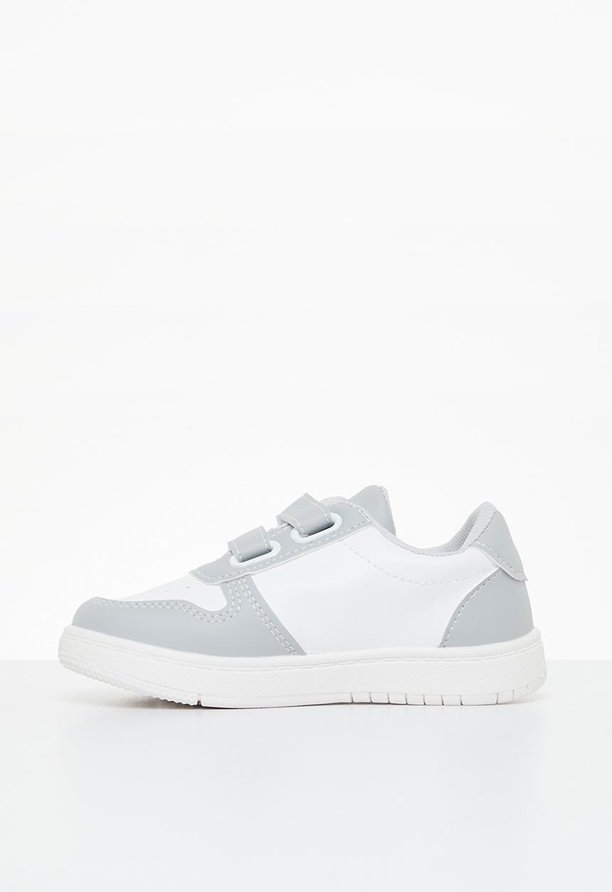 Pop Candy - Boys velcro strap sneaker - white/grey