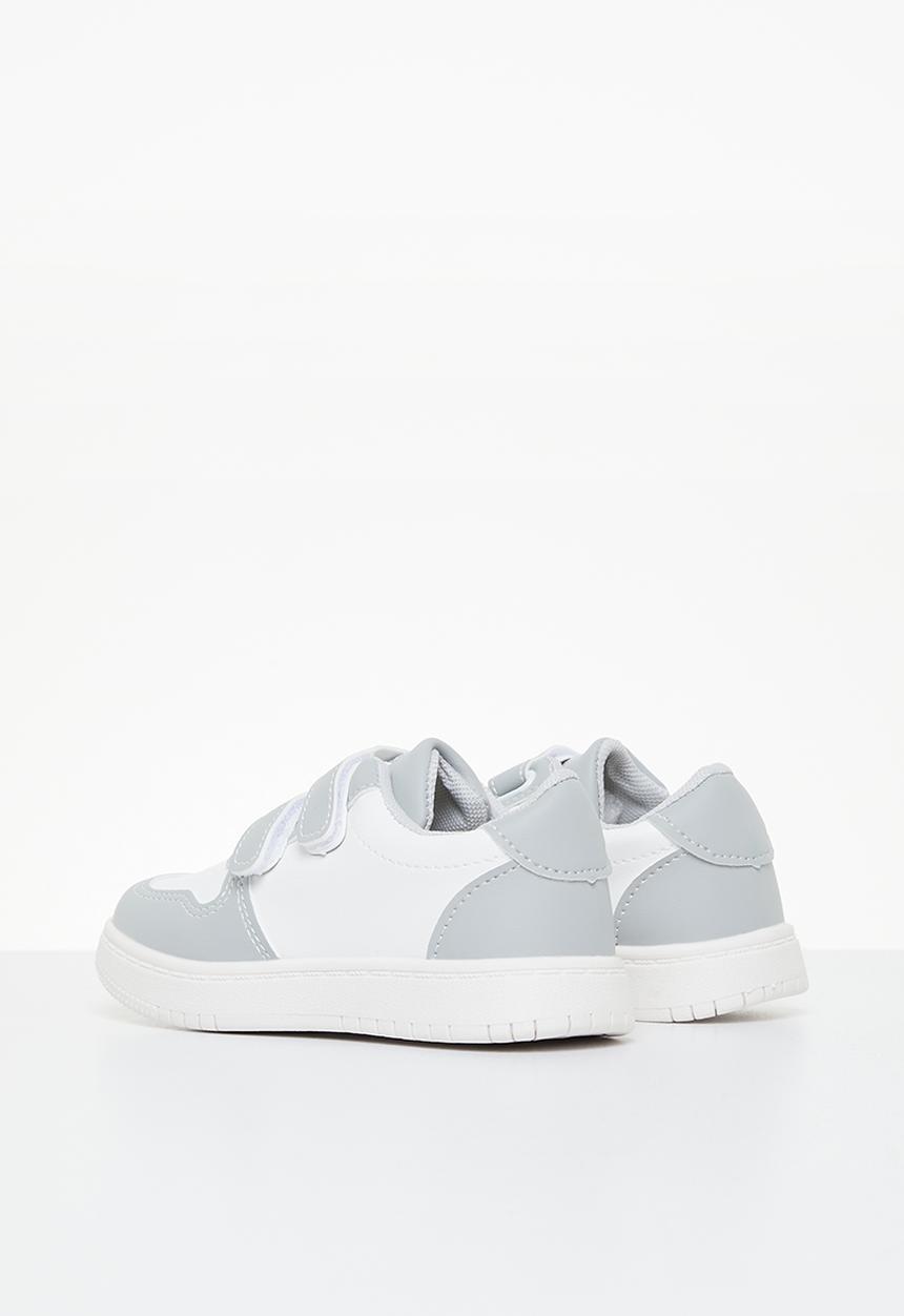 Pop Candy - Boys velcro strap sneaker - white/grey
