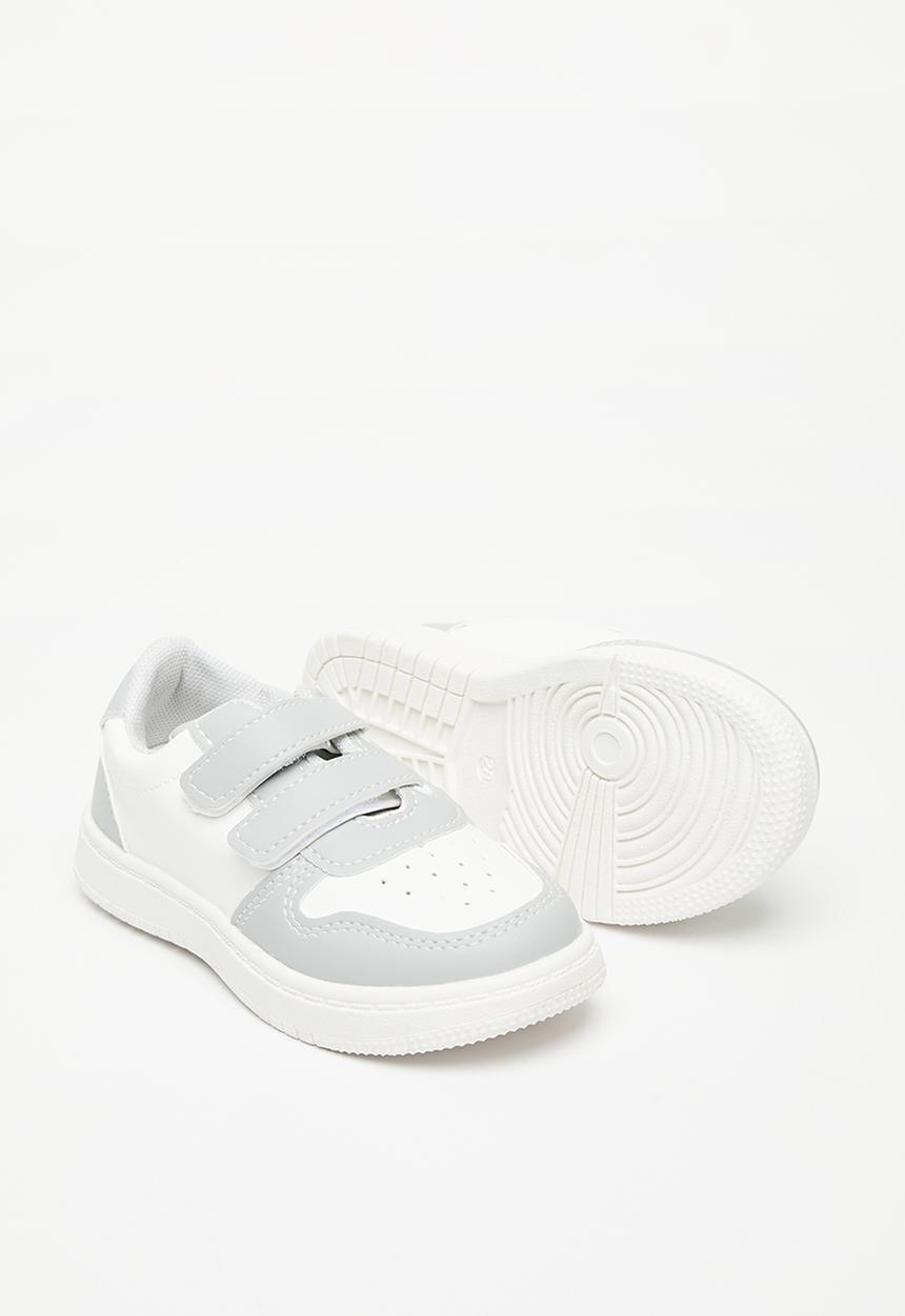 Pop Candy - Boys velcro strap sneaker - white/grey