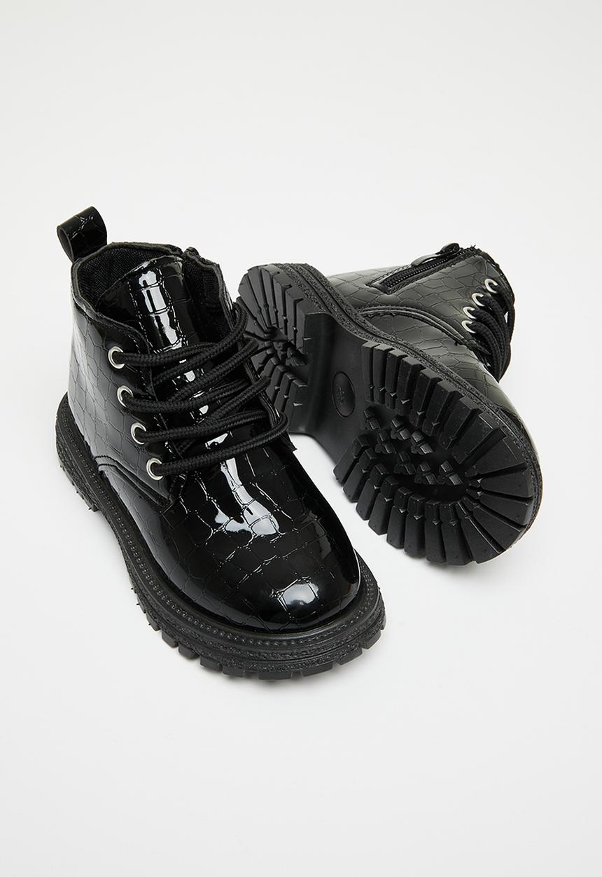 Pop Candy - Girls boot with laces - black