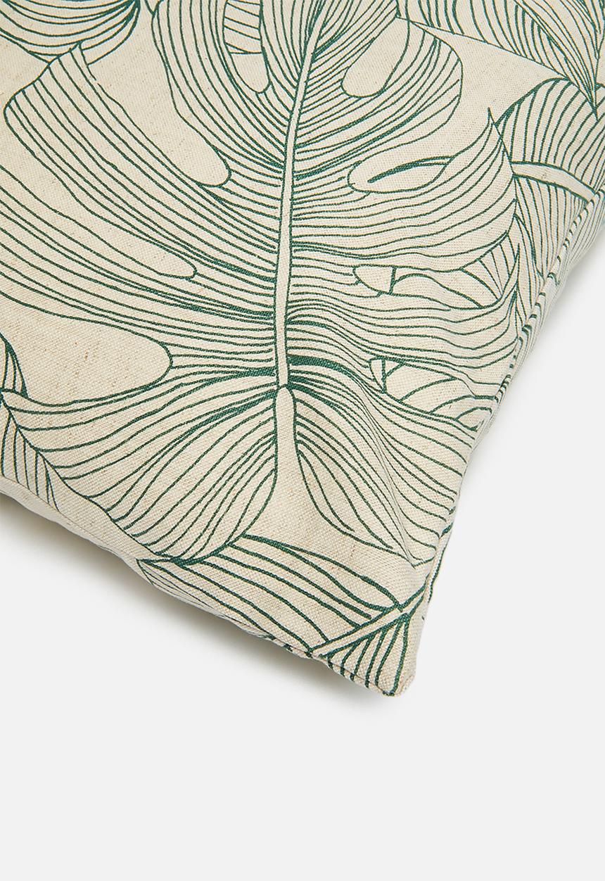 Sixth Floor - Eldy cushion cover- neutral & green 