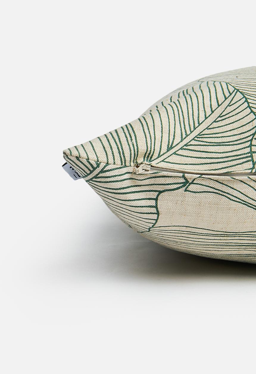 Sixth Floor - Eldy cushion cover- neutral & green 
