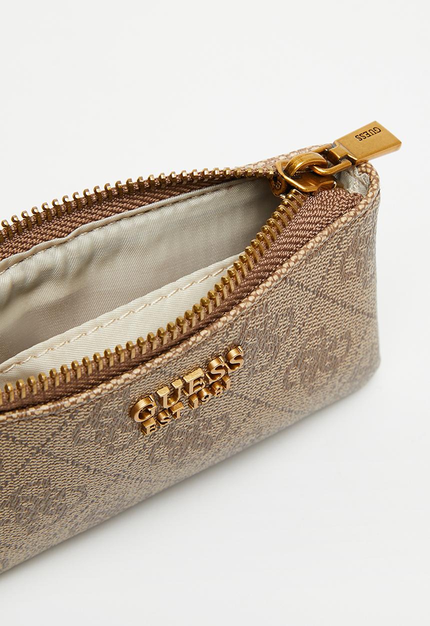 GUESS - Laurel slg zip pouch - latte logo
