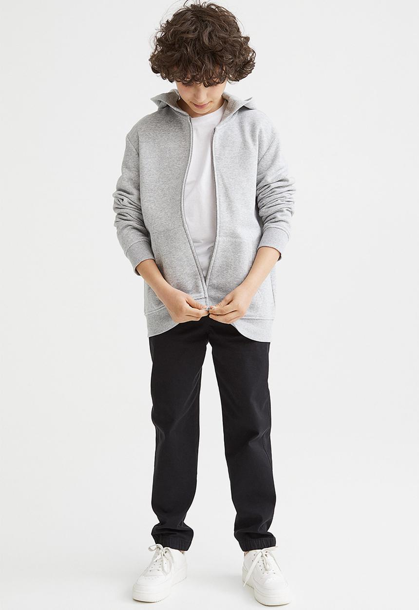 H&M - Cotton twill joggers - black