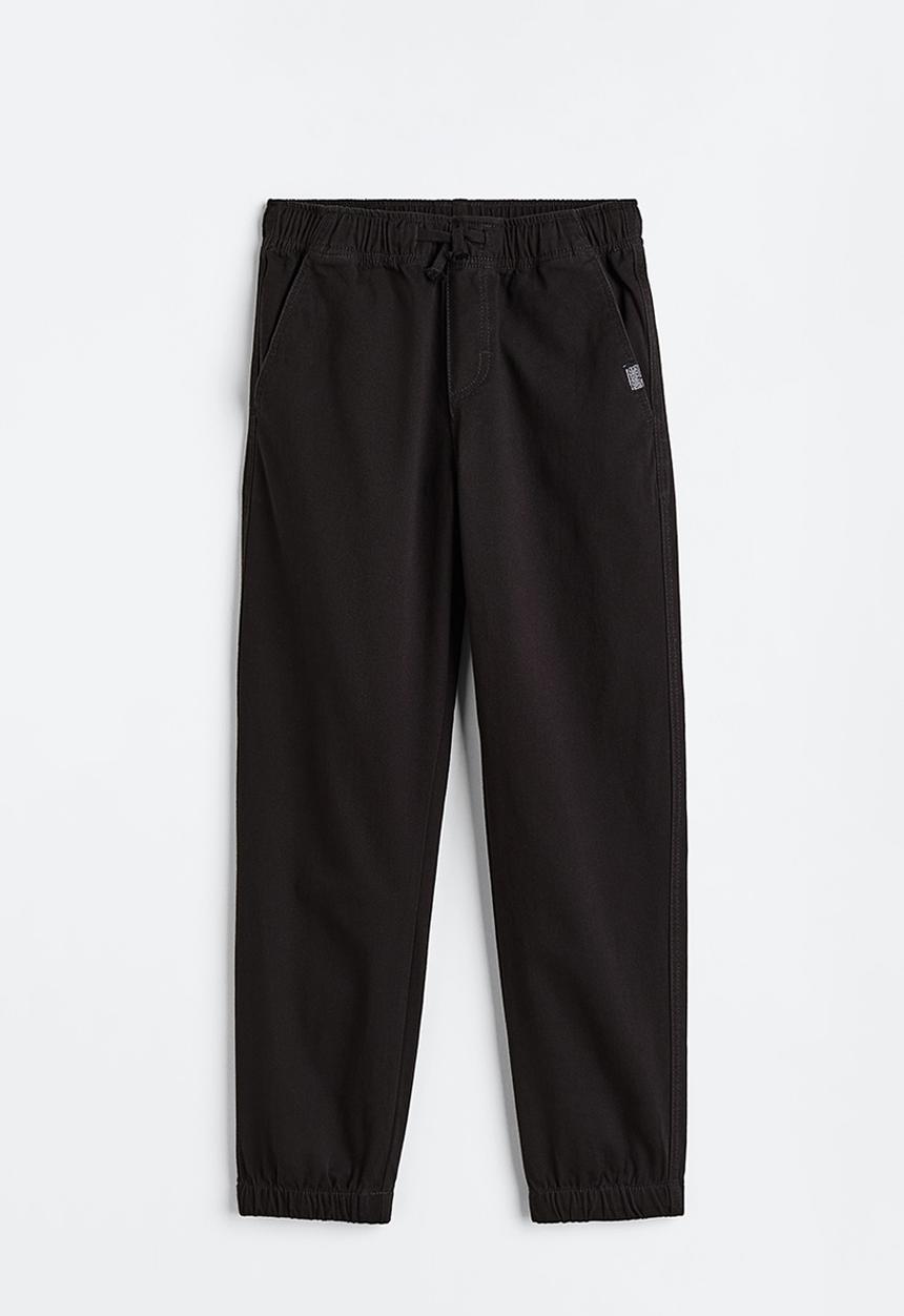 H&M - Cotton twill joggers - black