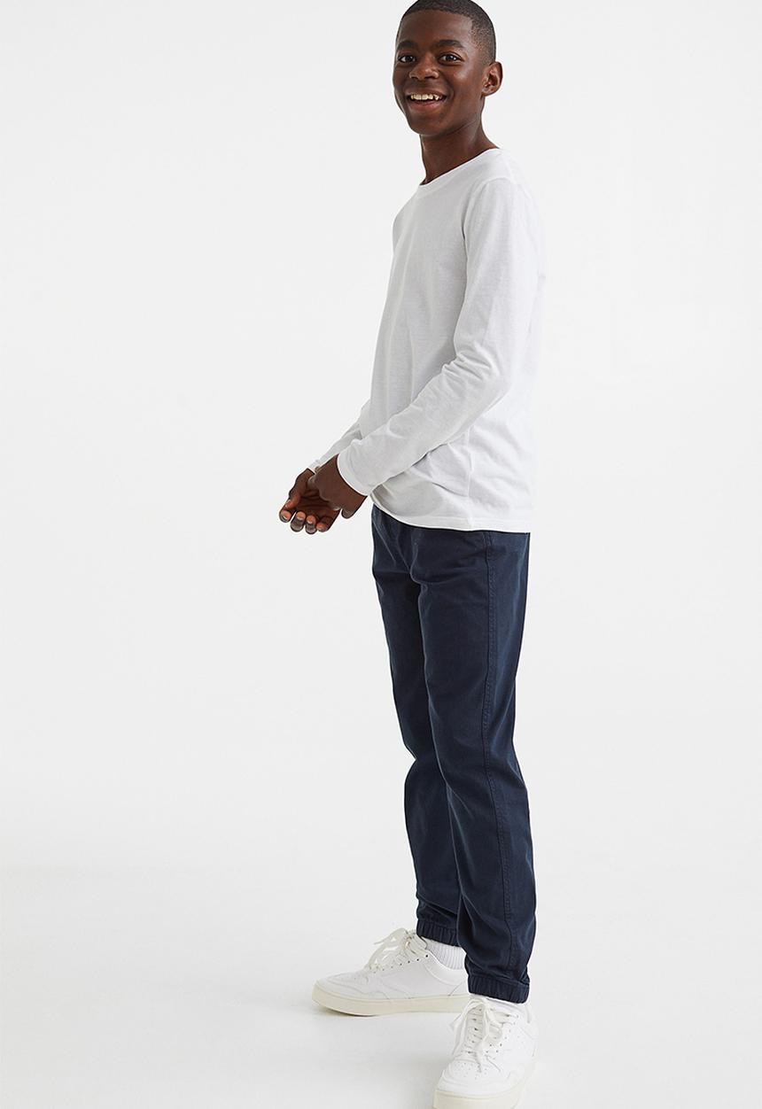 H&M - Cotton twill joggers - dark blue
