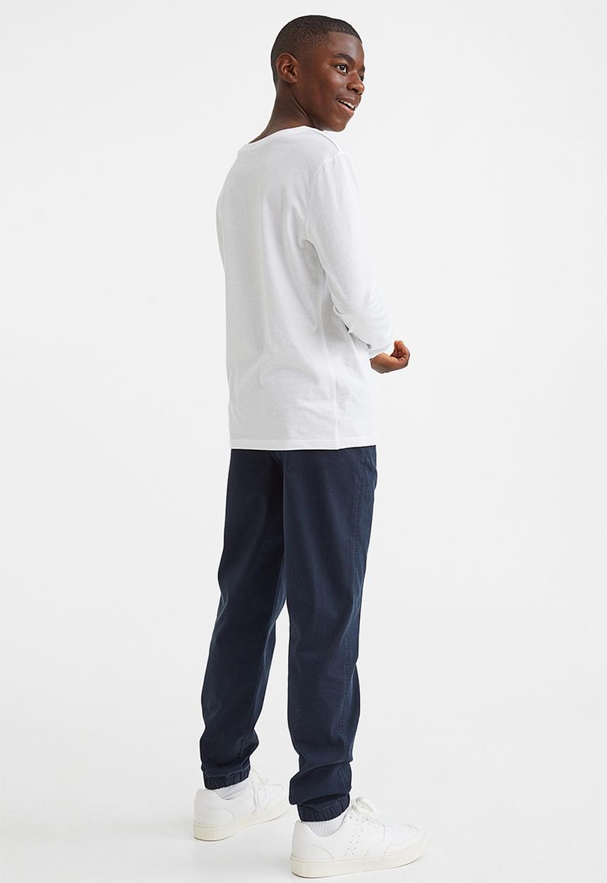 H&M - Cotton twill joggers - dark blue