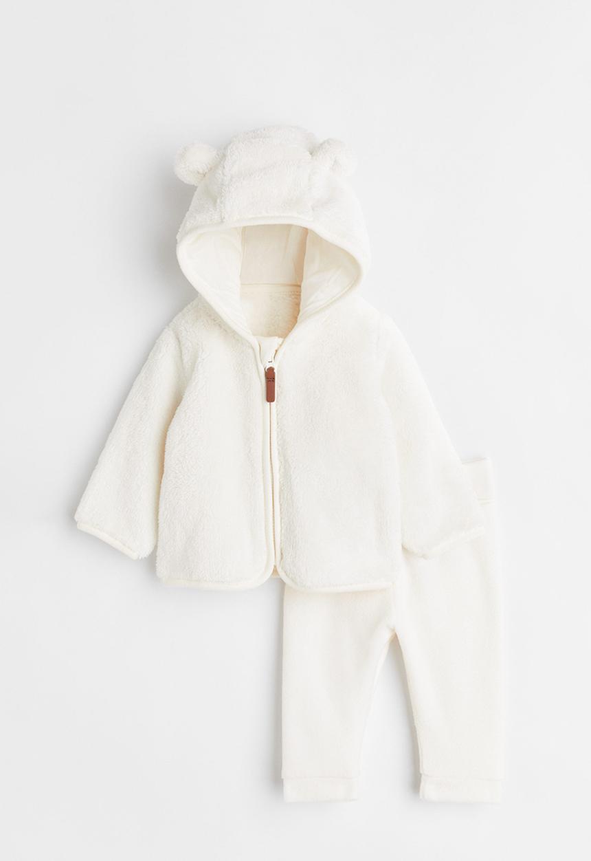 H&M - 2 Piece fleece set - white
