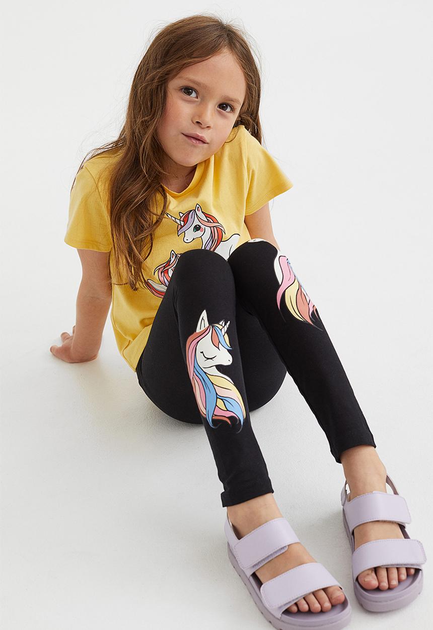 H&M - Leggings - black/unicorns