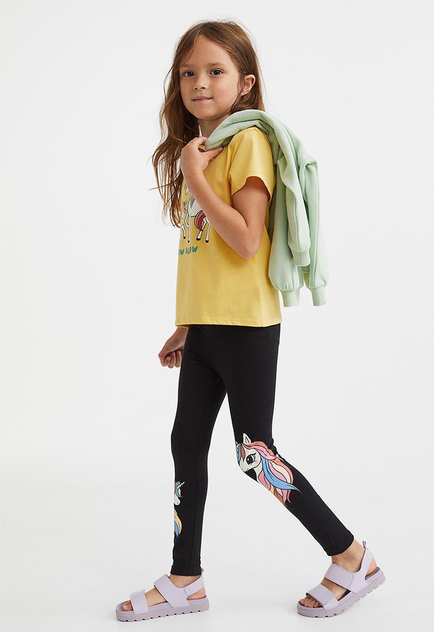 H&M - Leggings - black/unicorns