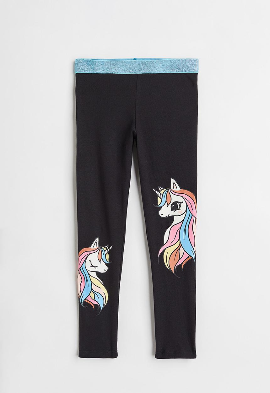 H&M - Leggings - black/unicorns