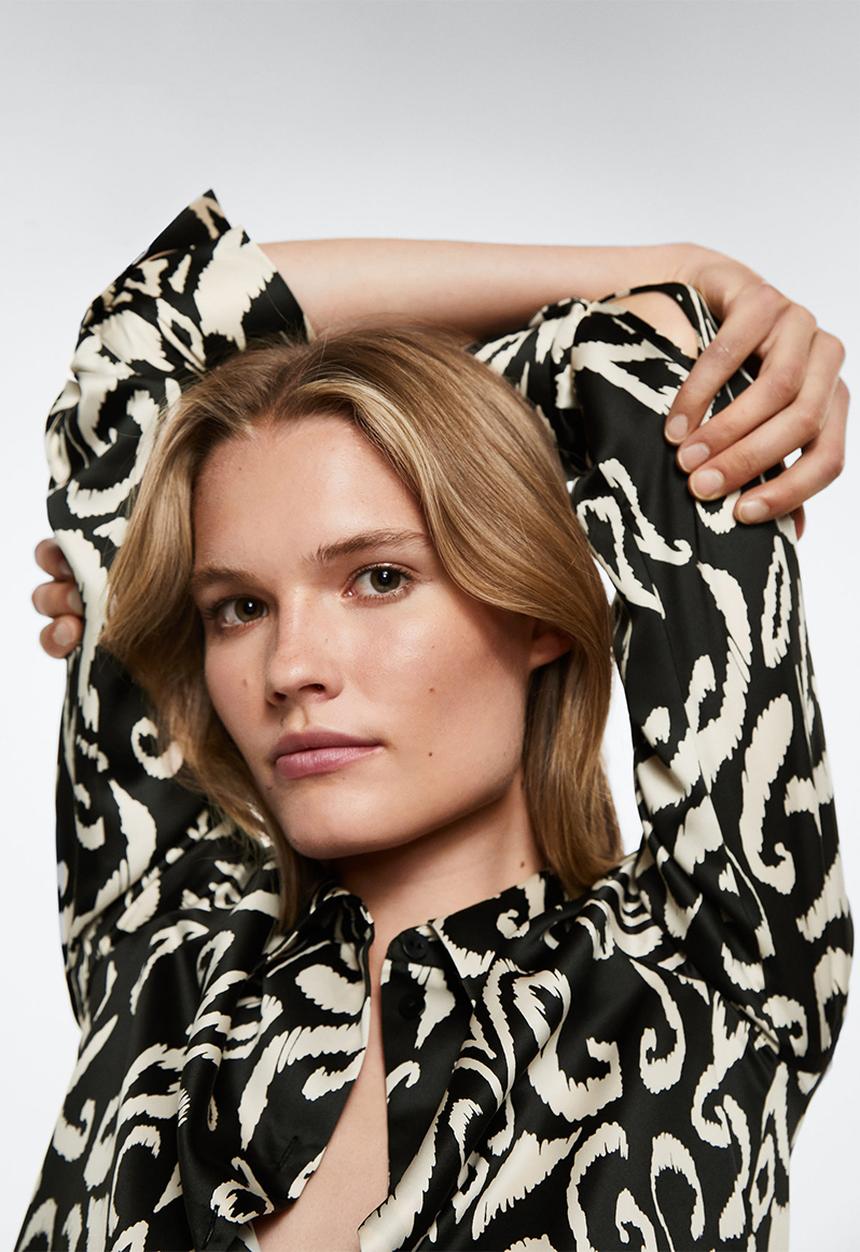 MANGO - Shirt blacky - black