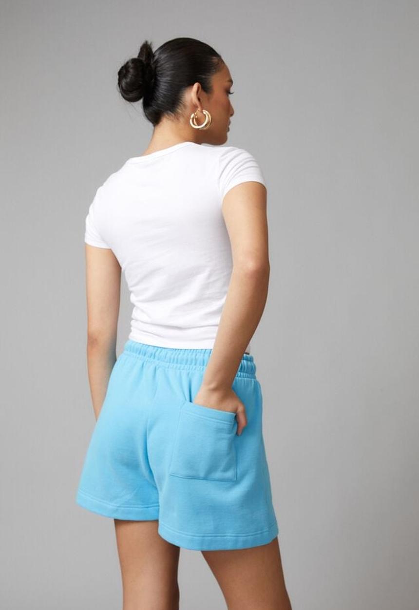 Factorie - Boxy fleece short - aquarius blue