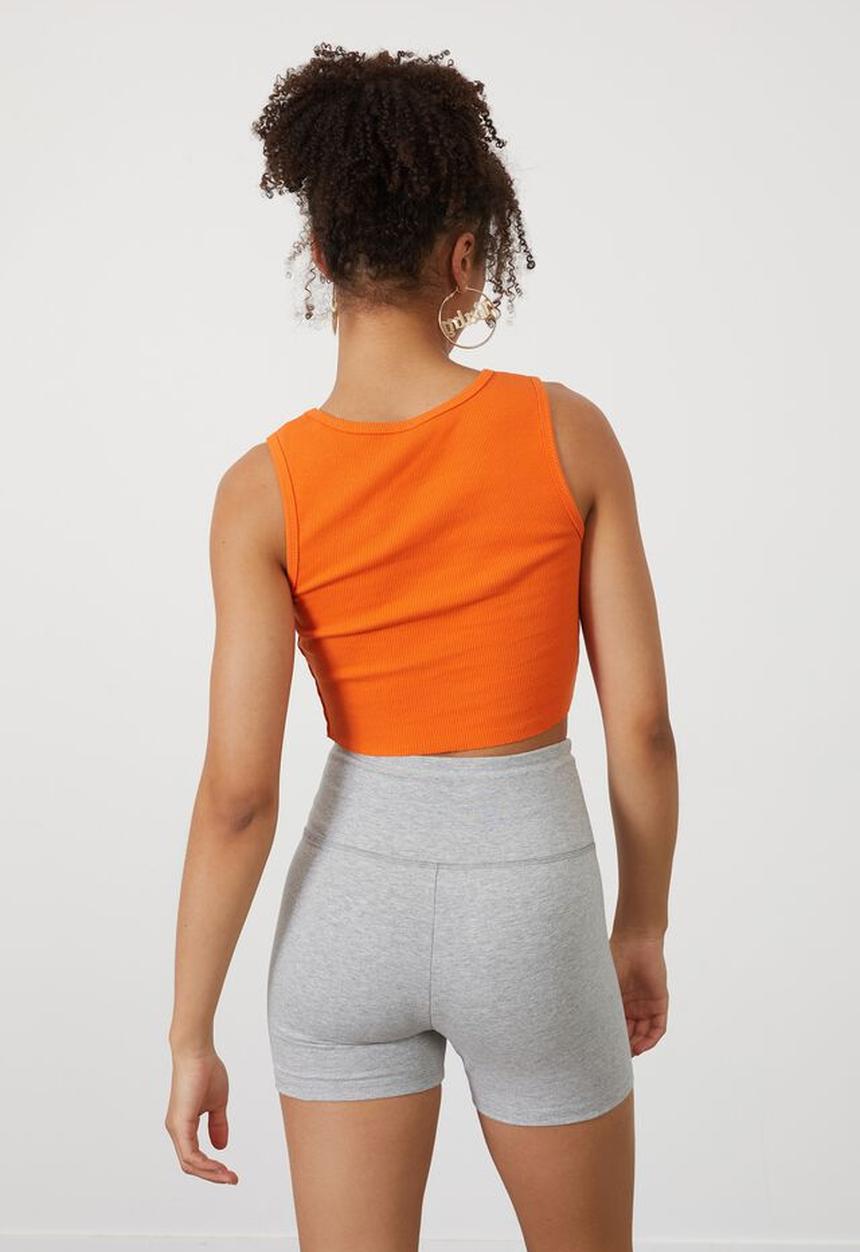 Factorie - Cheeky high waisted printed bike short - grey marle/unbroken
