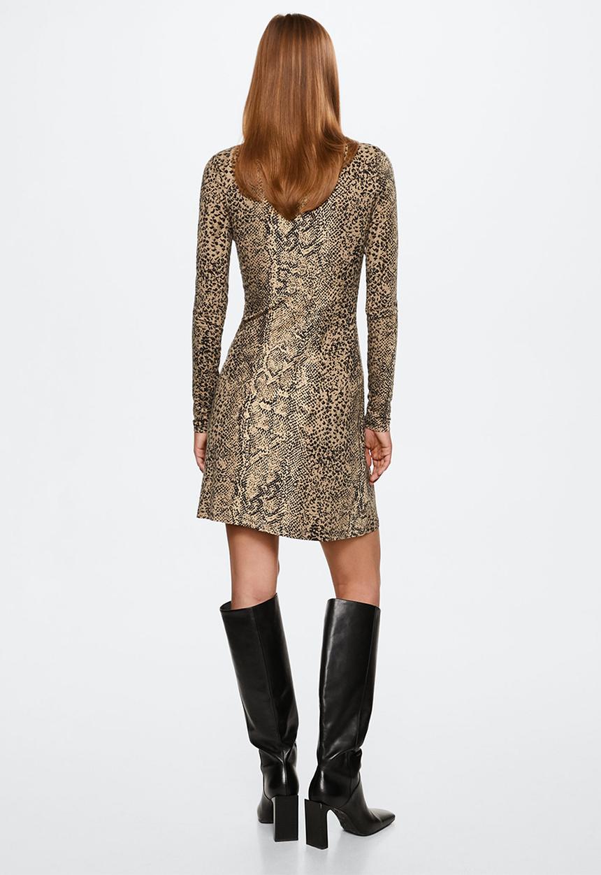 MANGO - Dress mare - brown