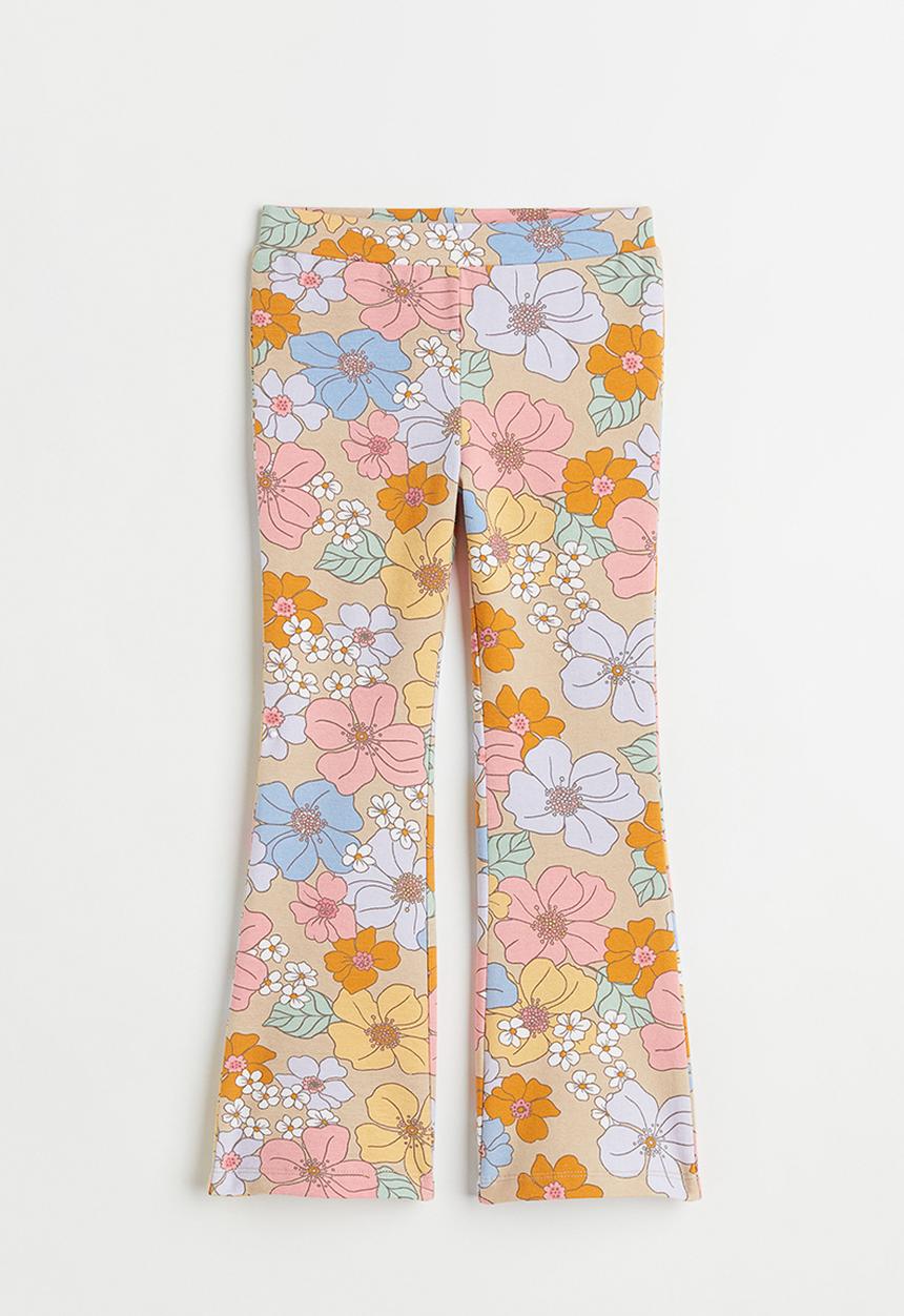 H&M - Flared leggings - beige/floral