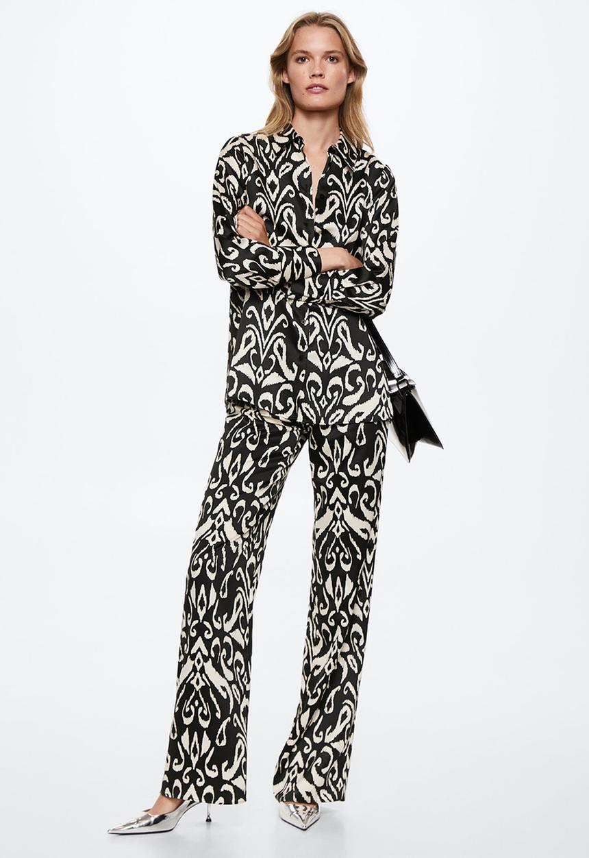 MANGO - Trousers blacky - black