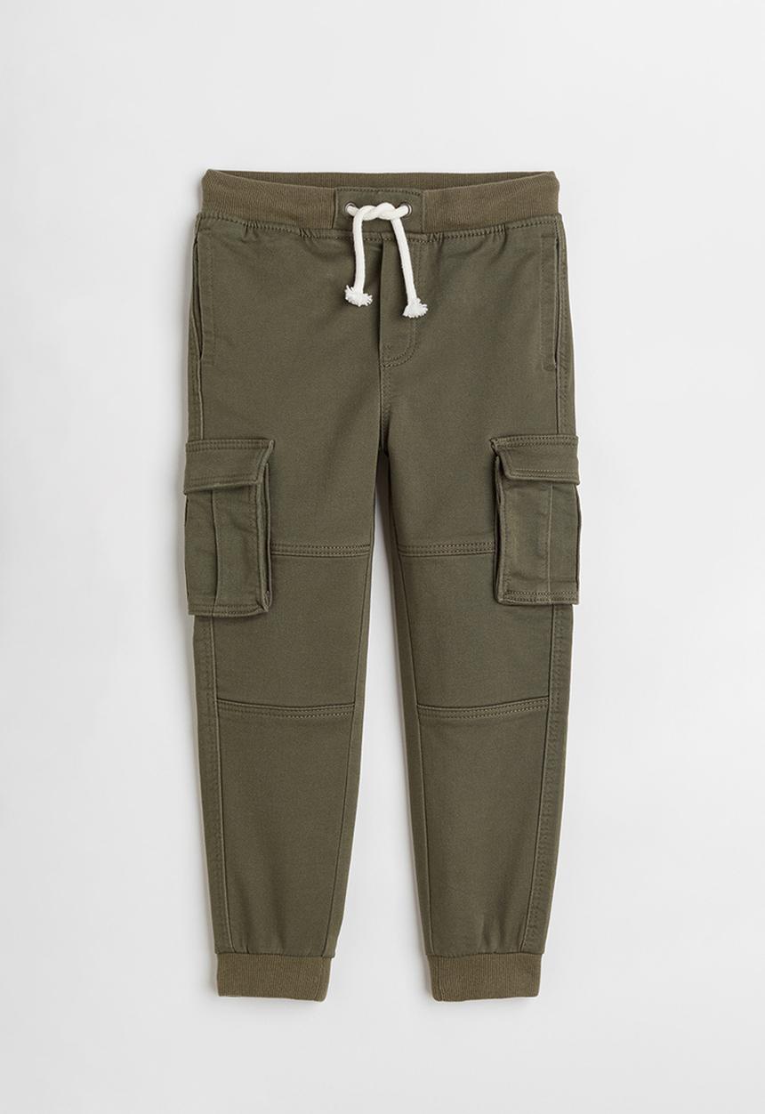 H&M - Slim fit cargo joggers - khaki green