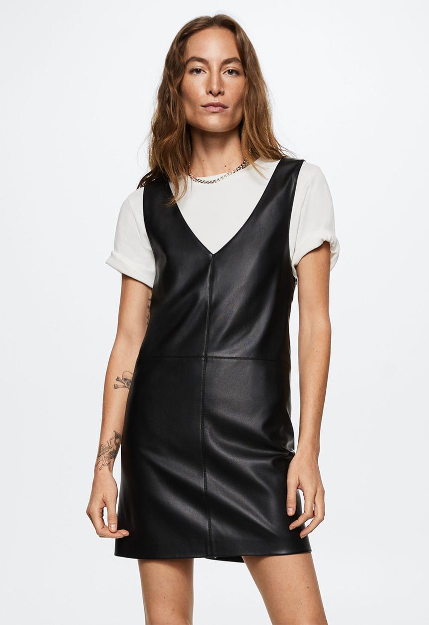 MANGO - Dungaree dress sixties - black
