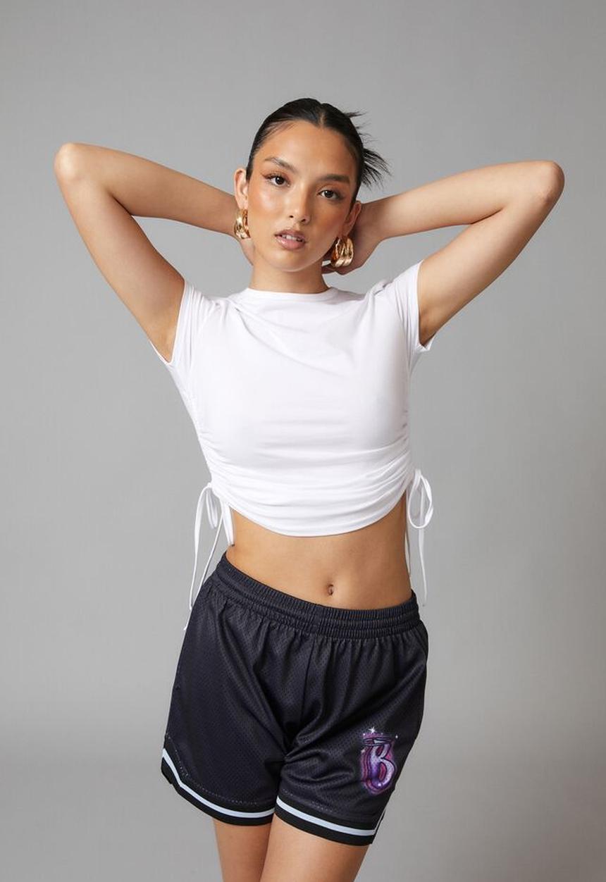Factorie - Ruched short sleeve tee - white
