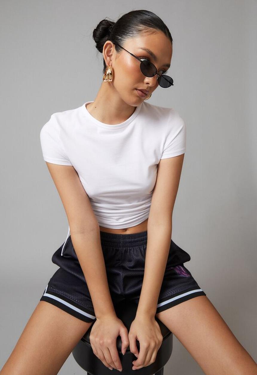 Factorie - Ruched short sleeve tee - white