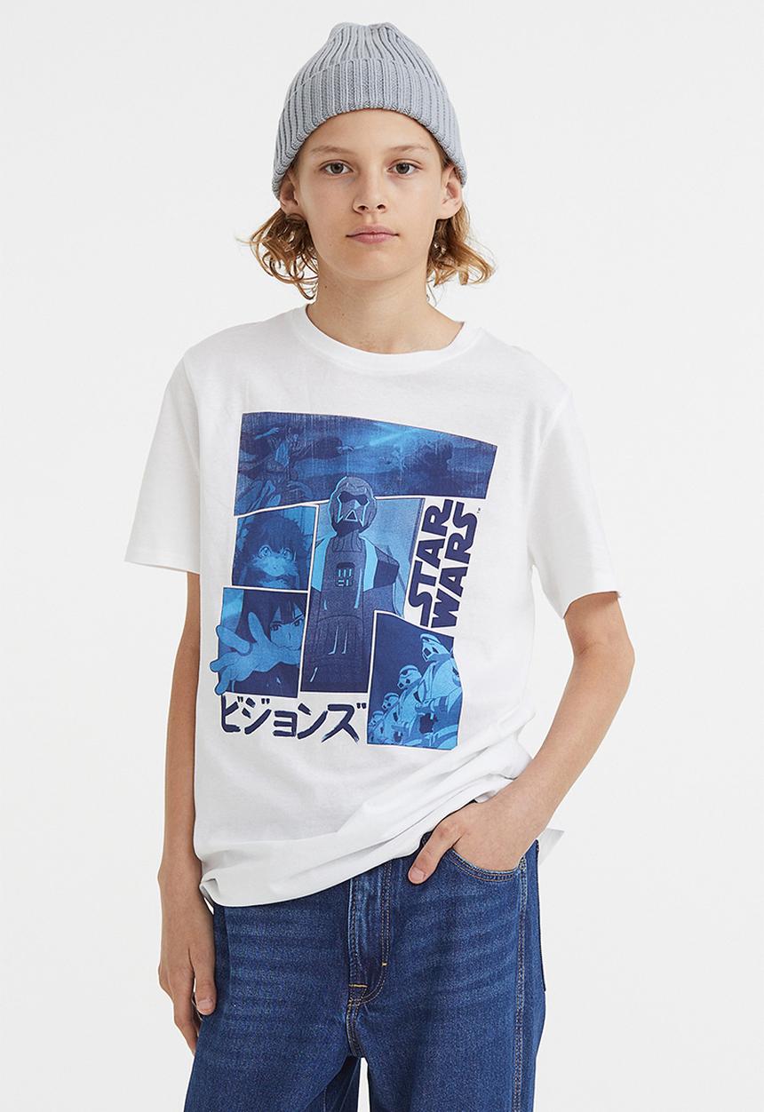 H&M - Printed T-shirt - white/star wars