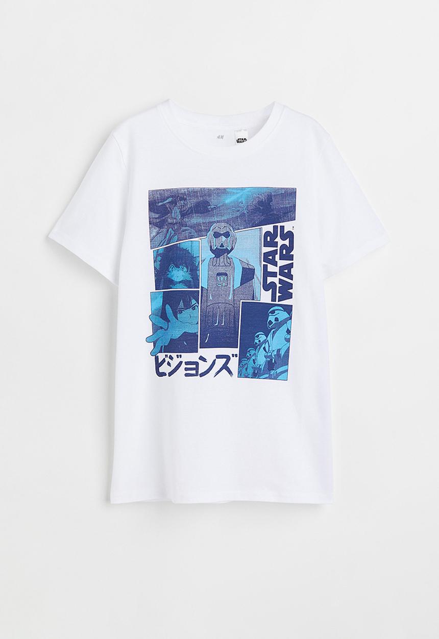 H&M - Printed T-shirt - white/star wars