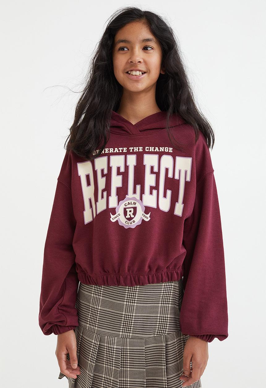 H&M - Oversized hoodie - dark red/reflect