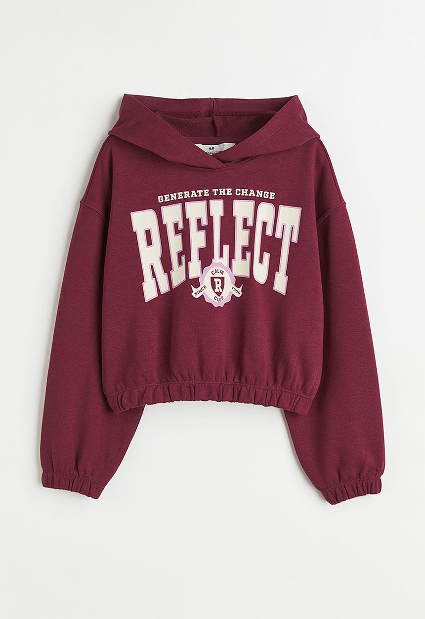 H&M - Oversized hoodie - dark red/reflect