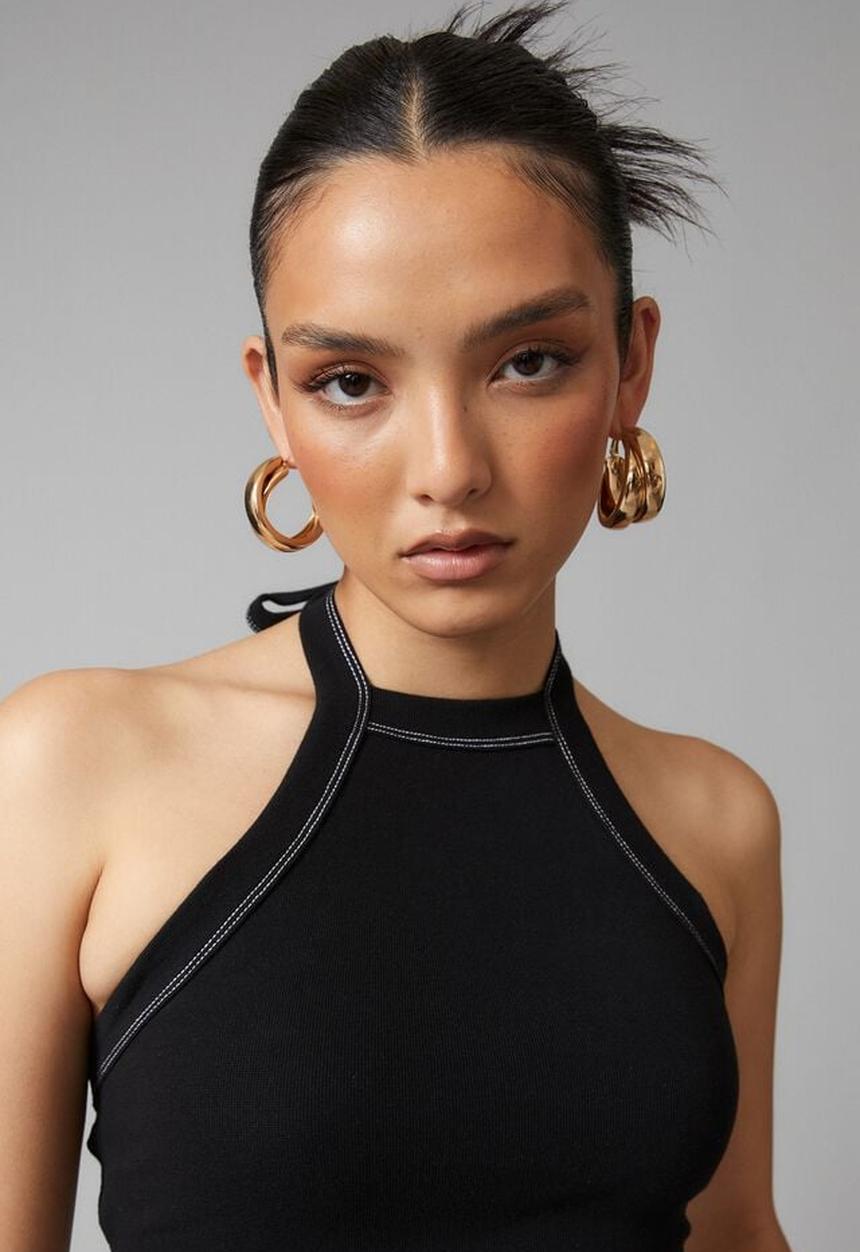 Factorie - Tie up halter tank - black/white