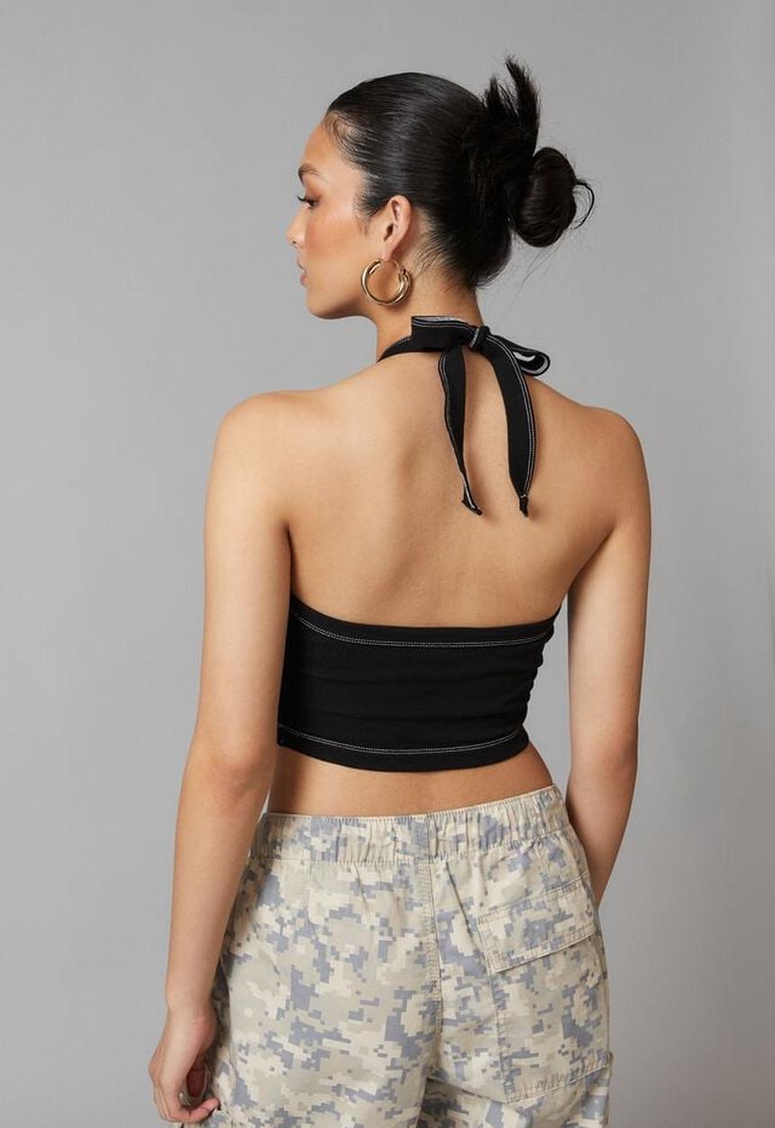 Factorie - Tie up halter tank - black/white