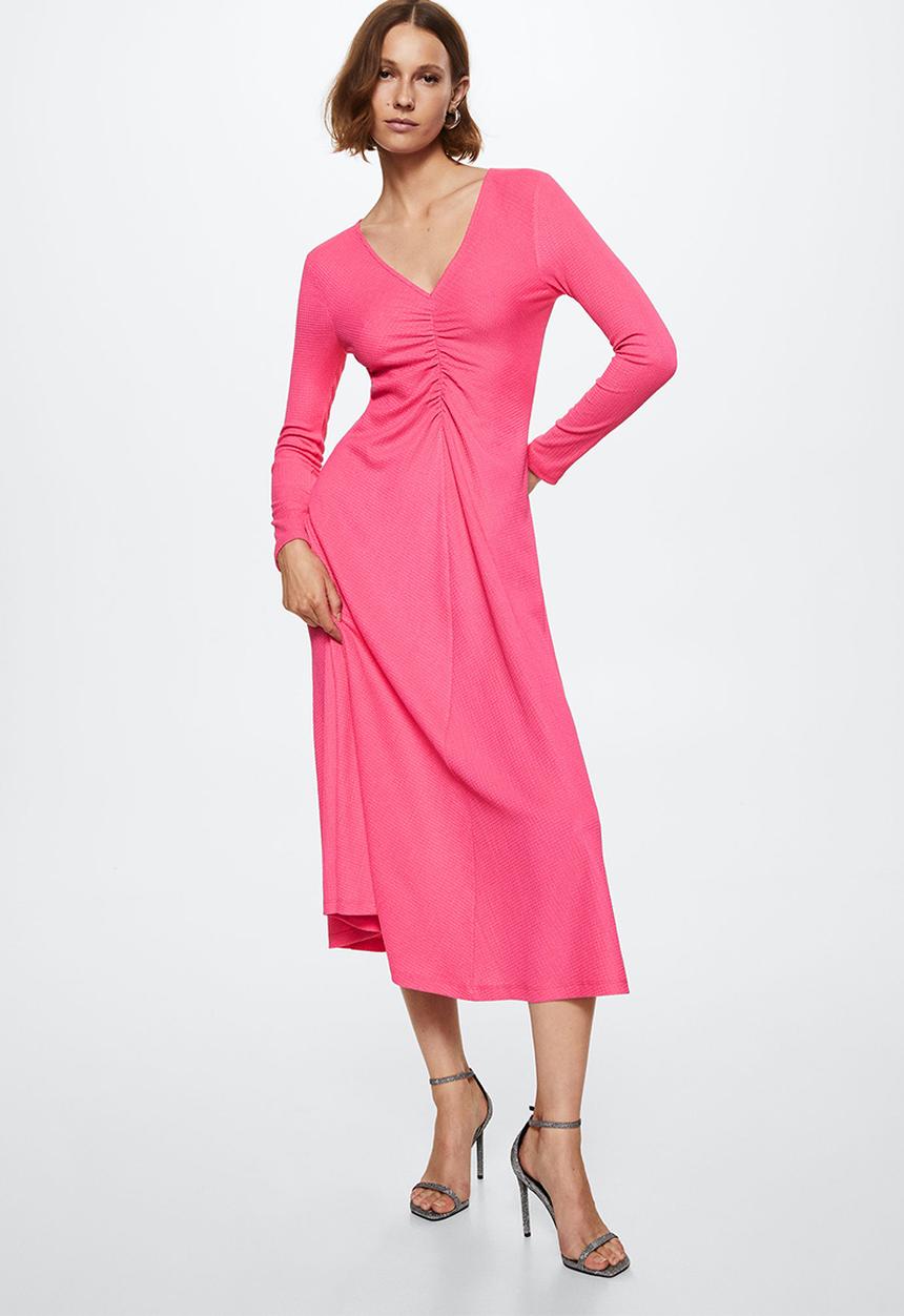 MANGO - Dress duna - bright pink
