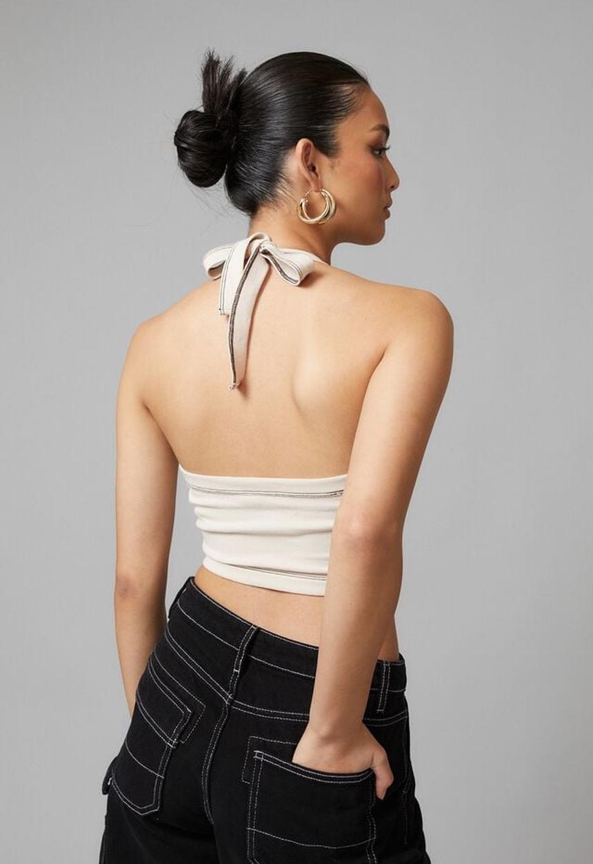 Factorie - Tie up halter tank - light stone/deep mahogany